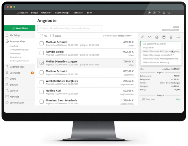 Grafik funk auftragsbestaetigung 003 lexoffice rechnungsprogramm buchhaltungssoftware