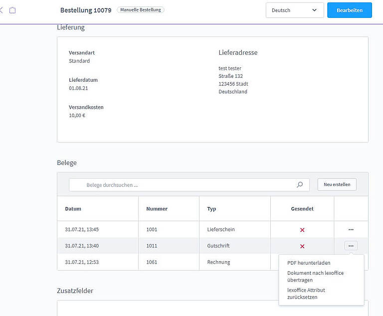 Bestellungen im Shopify