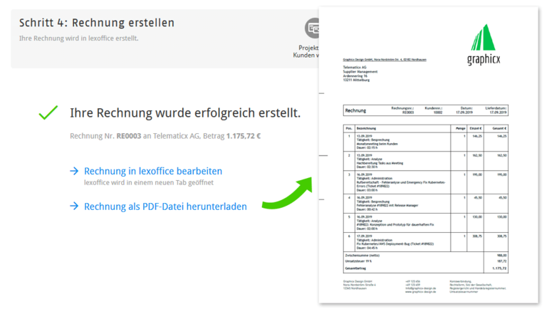 Rechnung als pdf herunterladen lexoffice